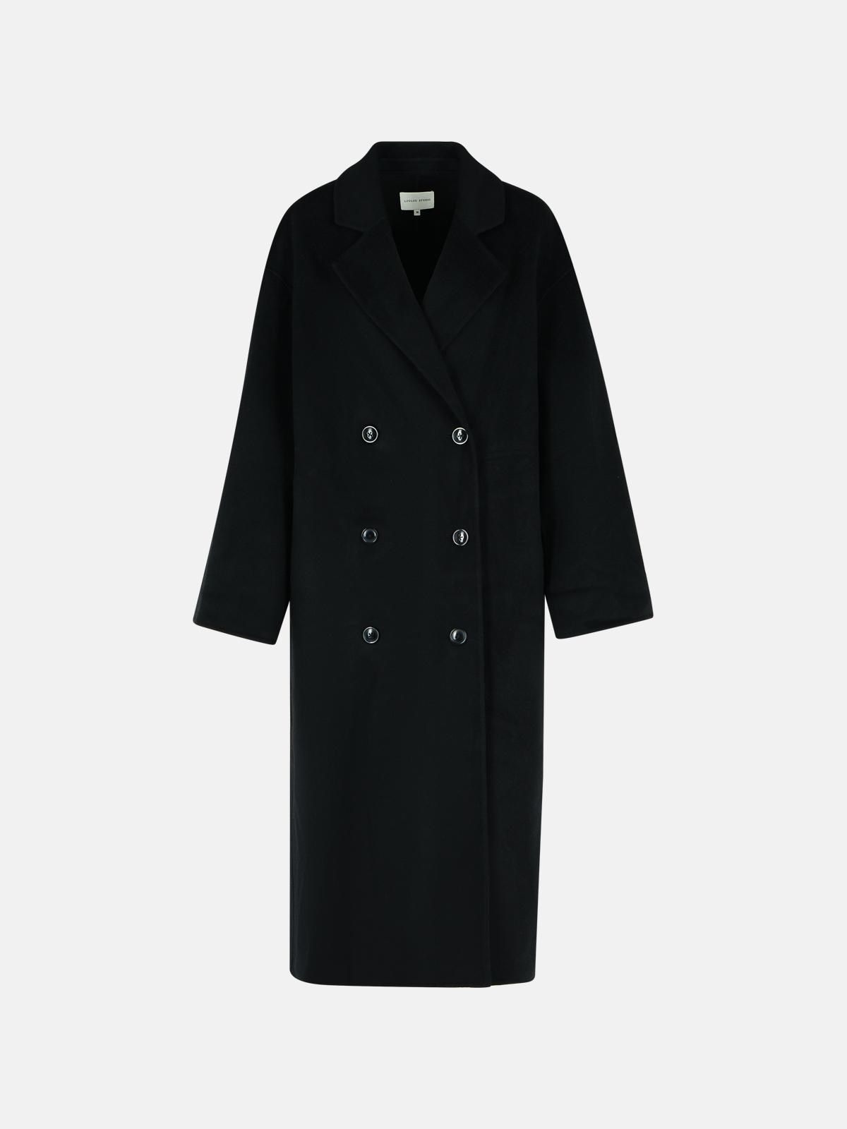 'Borneo' Black Wool Blend Coat