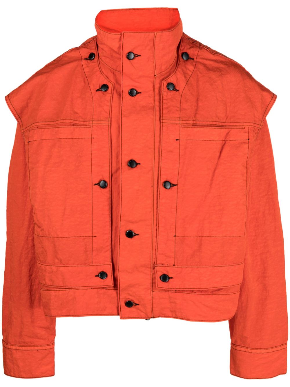 Mobile high-neck oversized jacket - Orange