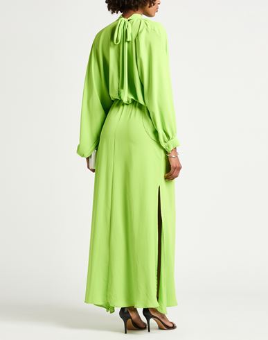 Woman Maxi dress Lime green Size L Polyester