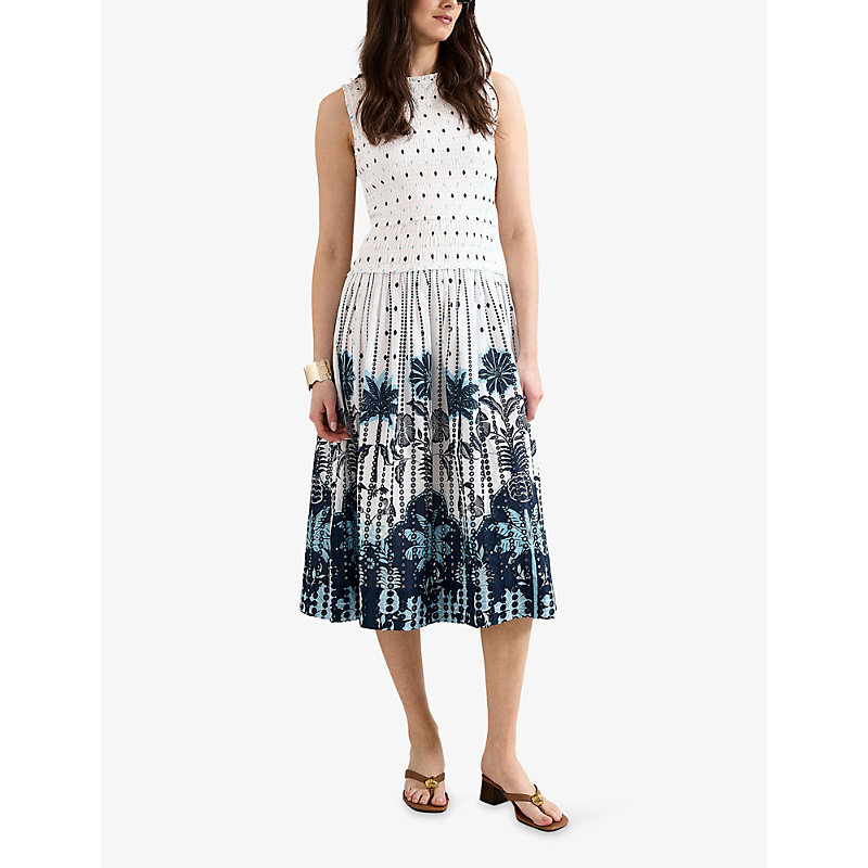 Womens Chiara Floral-Print Cotton Midi Dress