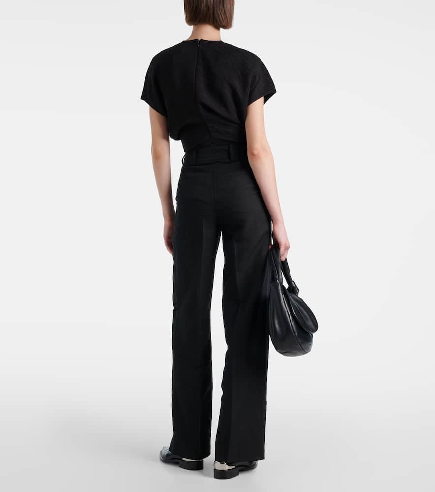 7 For All Mankind Linen and cotton-blend wide-leg pants