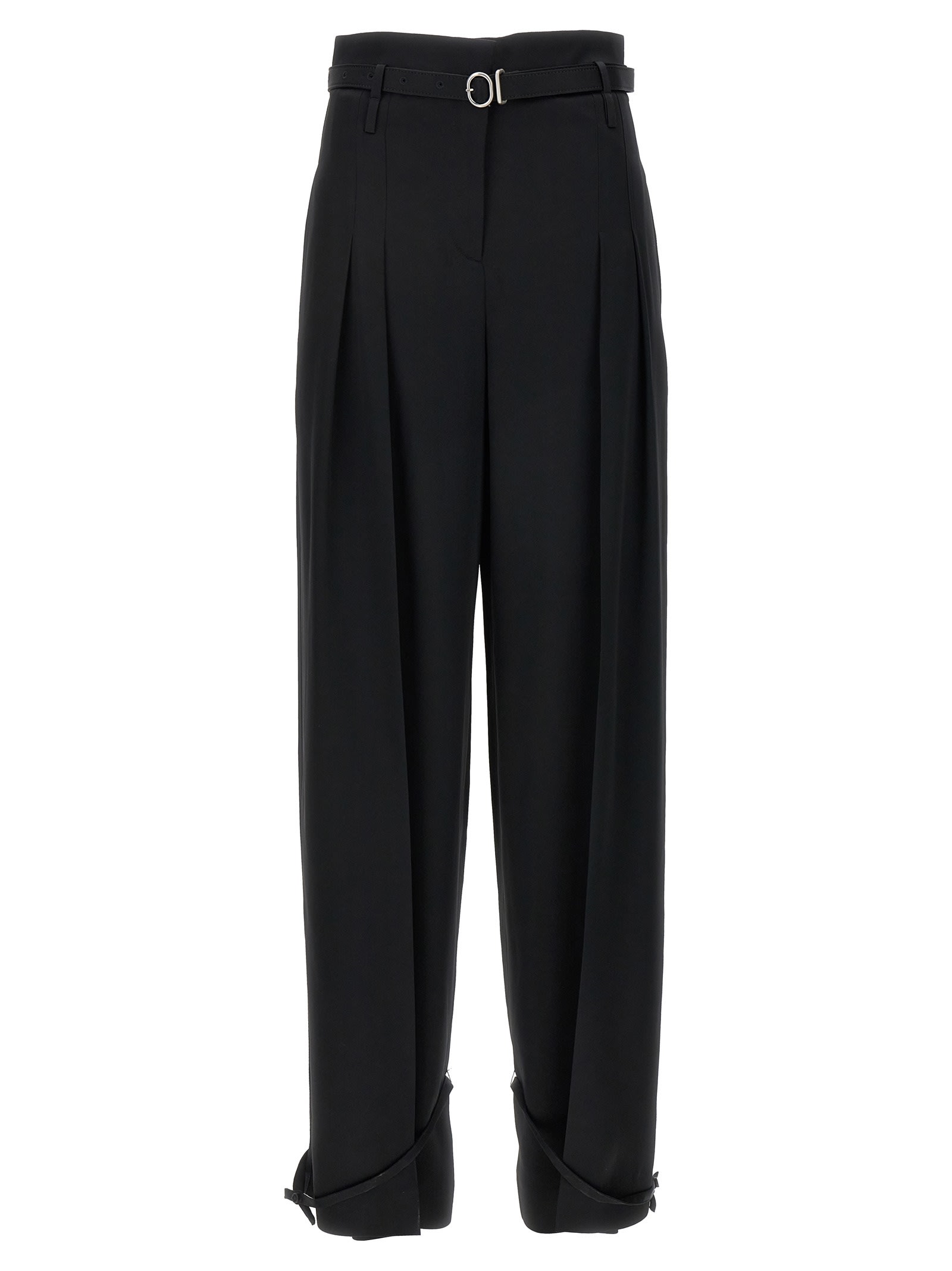 -Tailored Trousers Pantaloni Nero-Donna