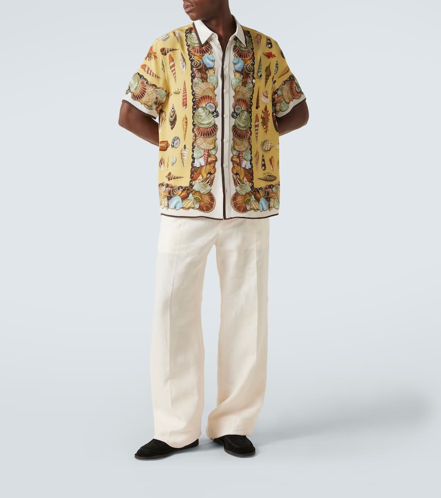 Printed silk crêpe shirt