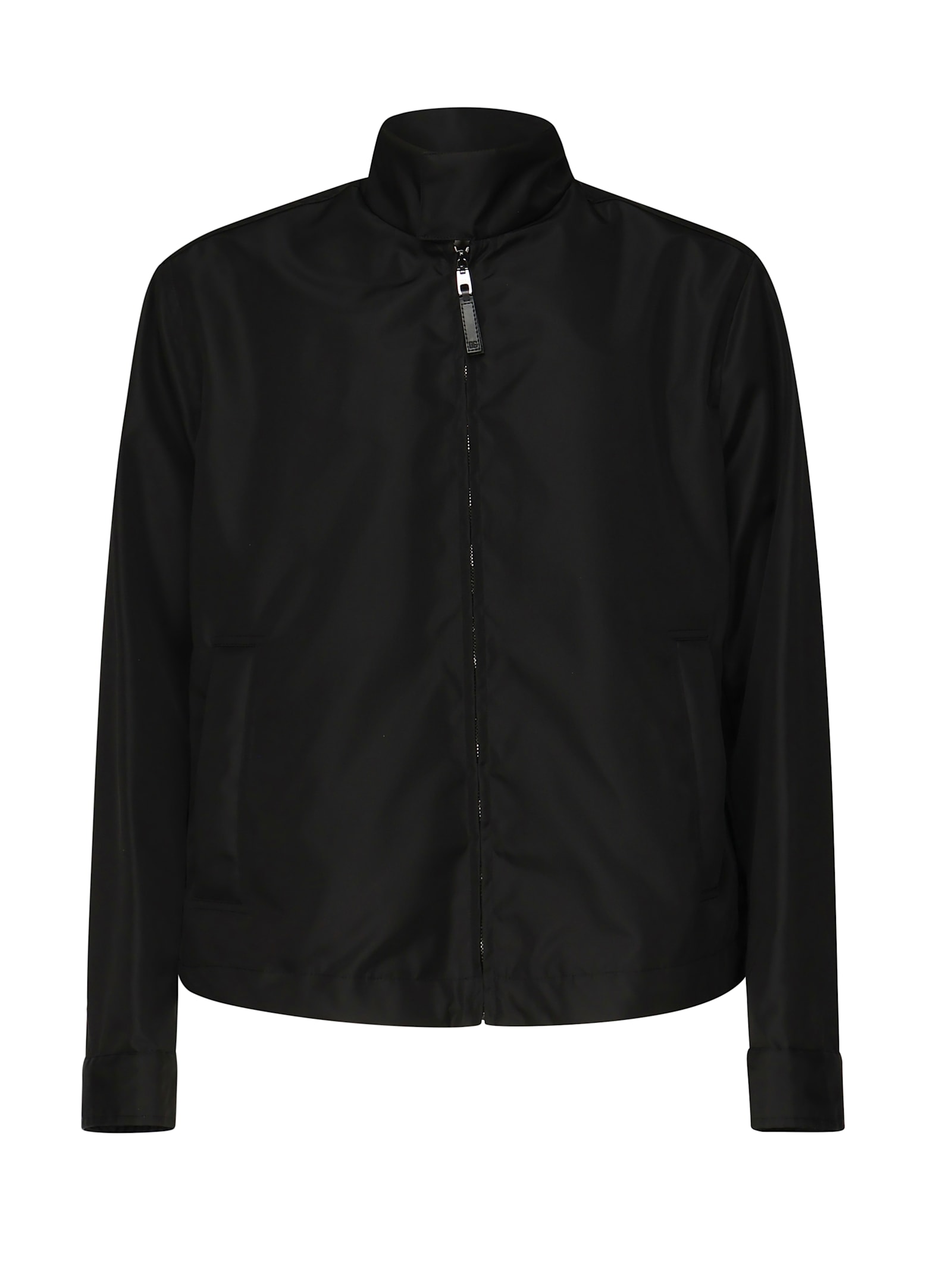 Canvas Bomber Jacket With Logo