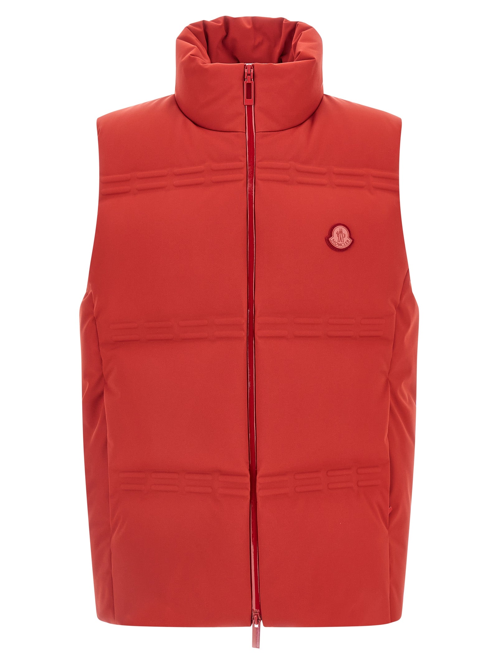 Quilted Nylon Vest — Red