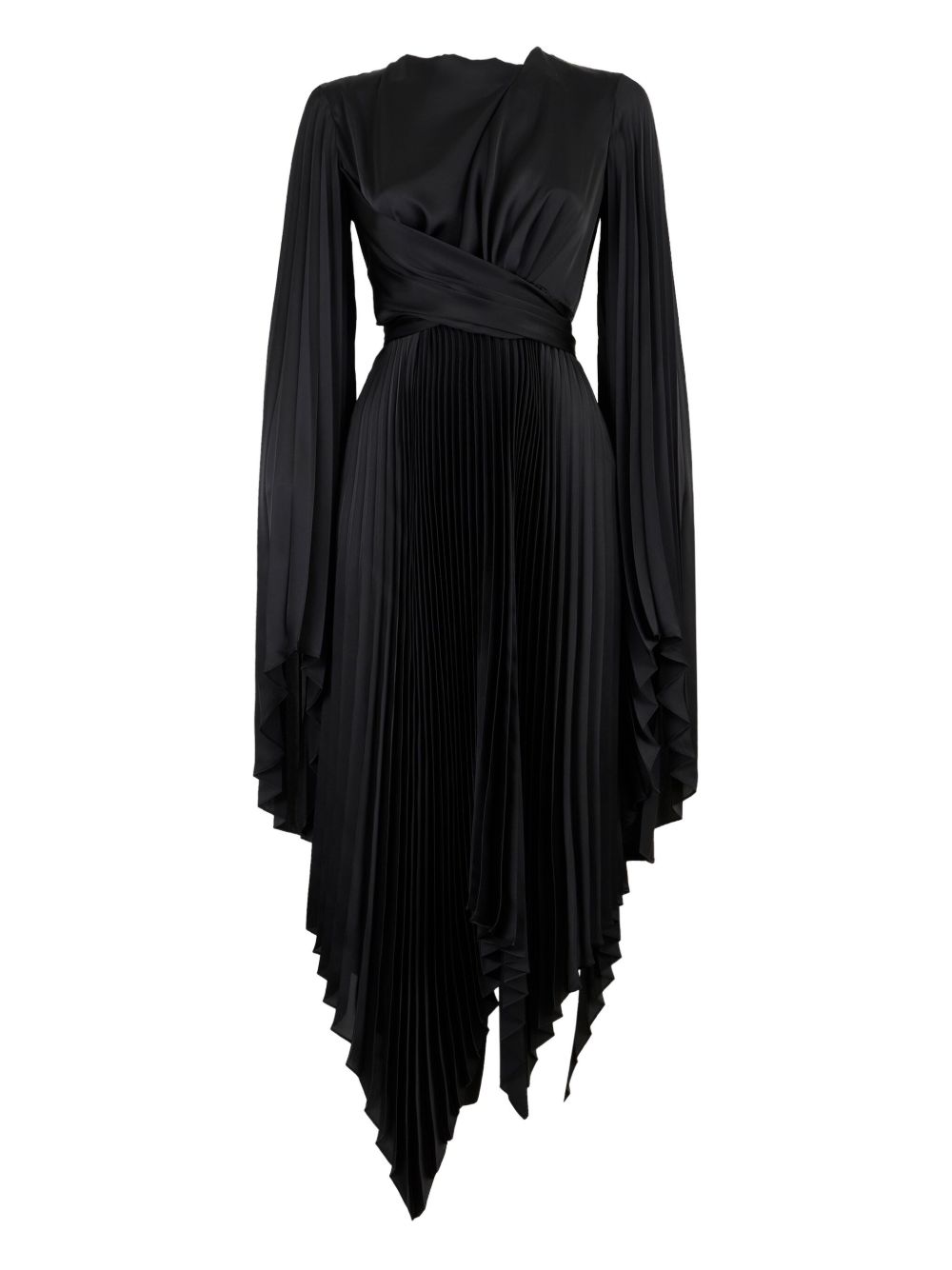 Pleated wrap dress - Black