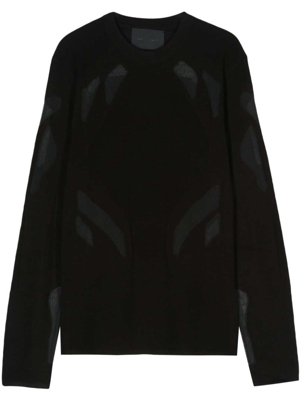 Semi-sheer panels jumper - Black