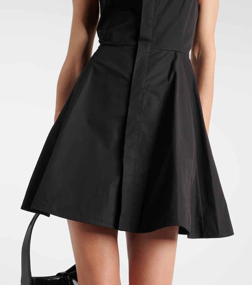 Godet cotton poplin shirt dress