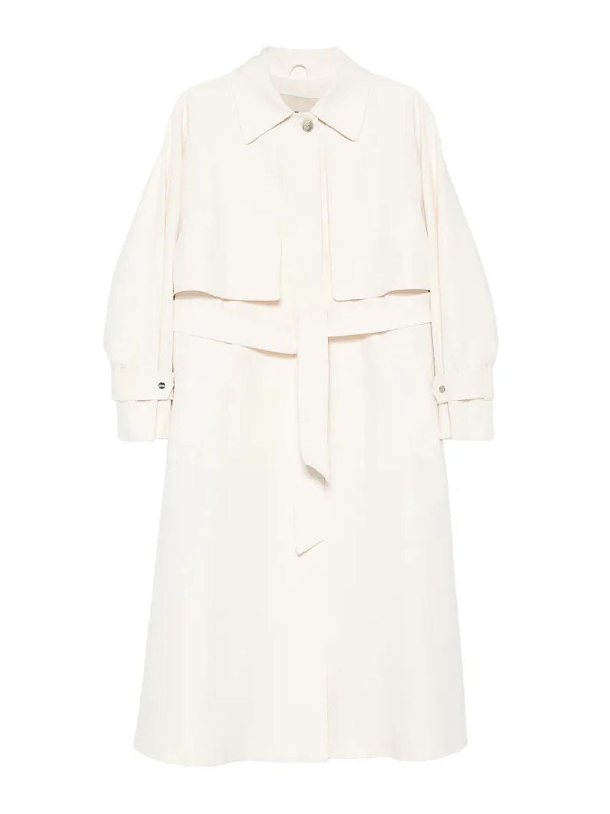 Ivory knot trench coat