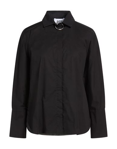 Woman Shirt Black Size 4 Cotton, Elastane