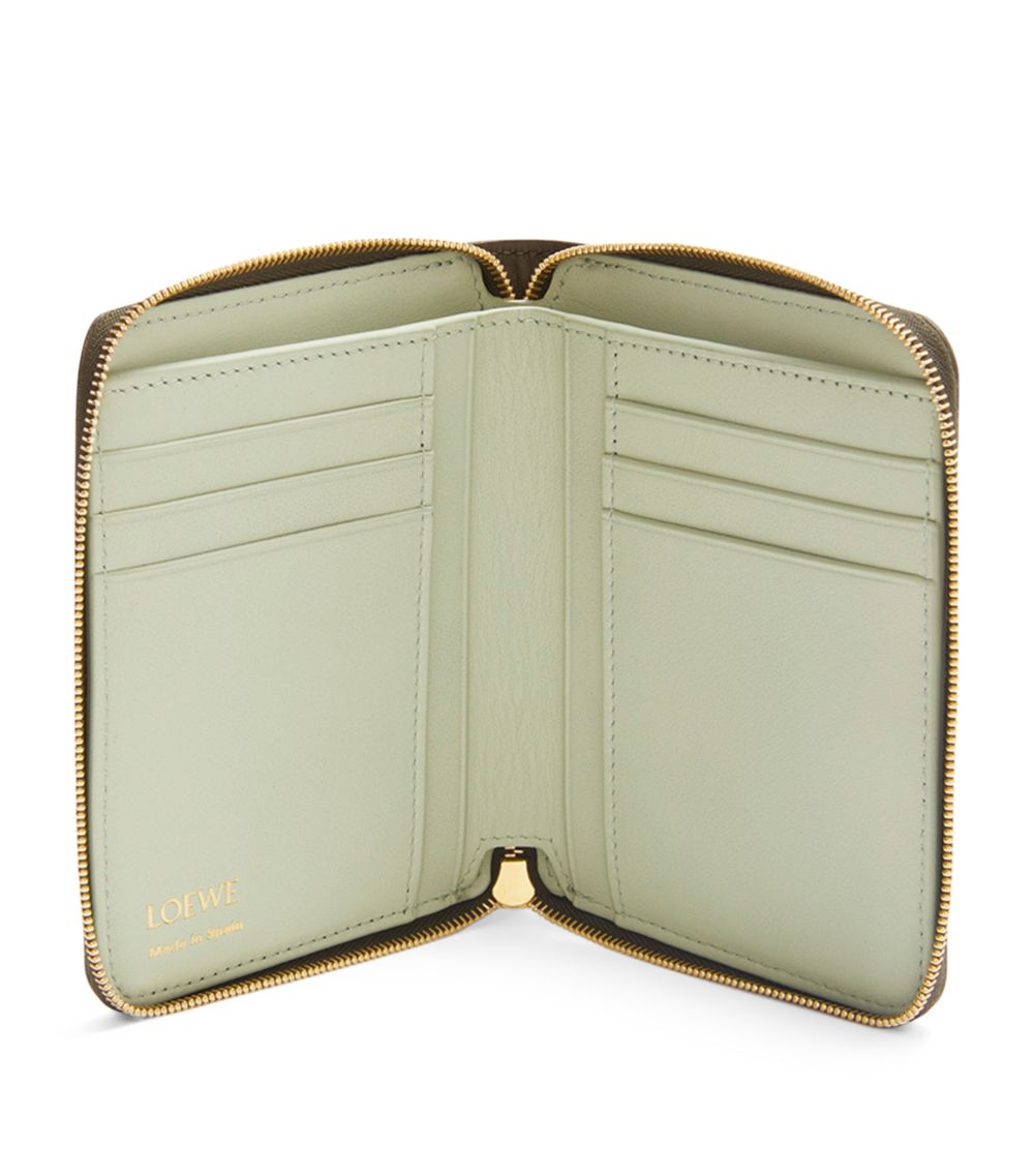 Leather Knot Zip-Around Wallet
