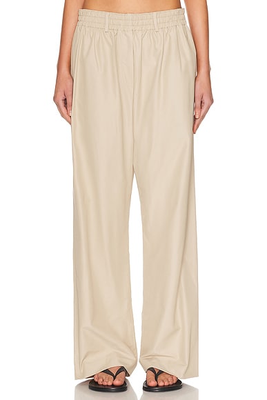 Brandon Maxwell Teagan Relaxed Fit Pant in Dune - Beige. L also in