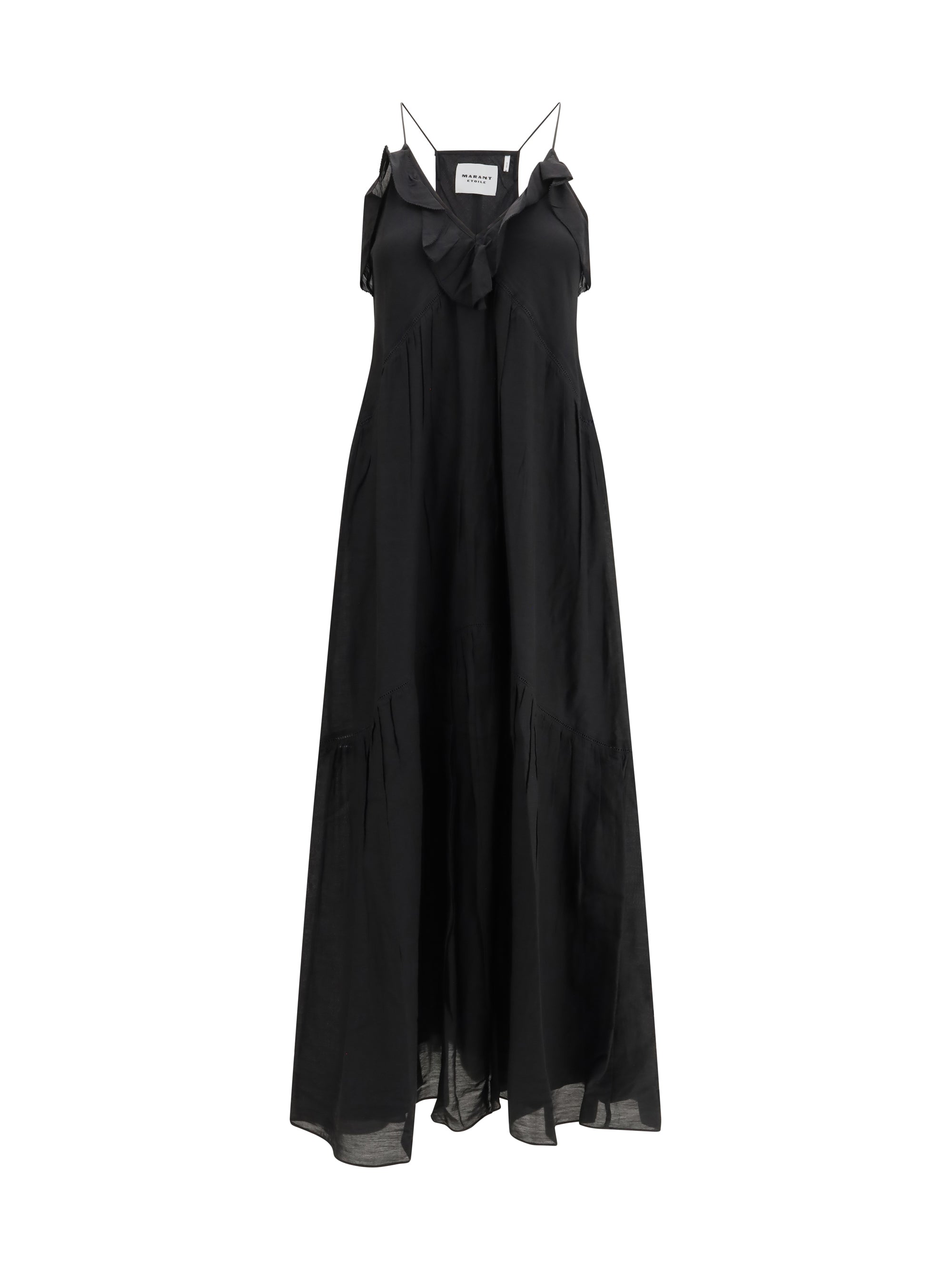 Strappy Voile Dress — Black