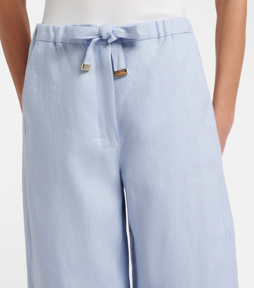 Amedea linen wide-leg pants