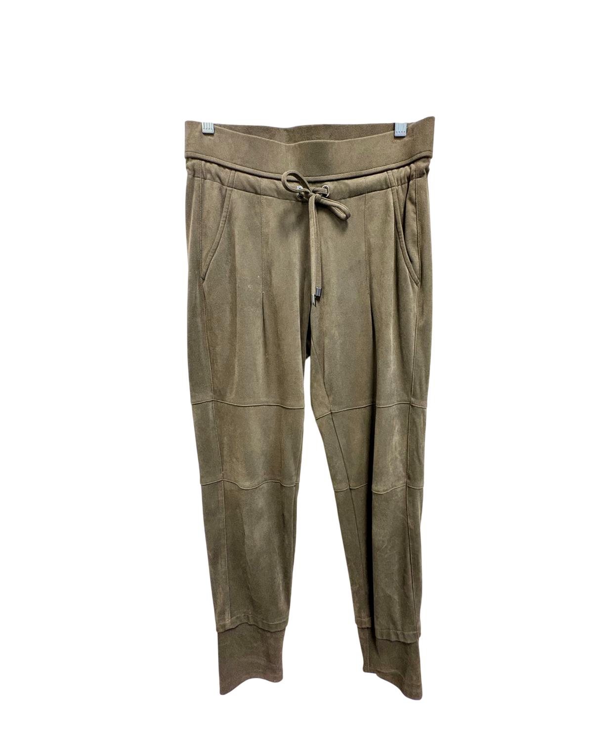 Pre-Loved Women's Candace Vegan Suede Jogger Pant In Olive