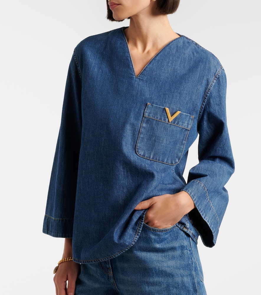 VGold chambray top
