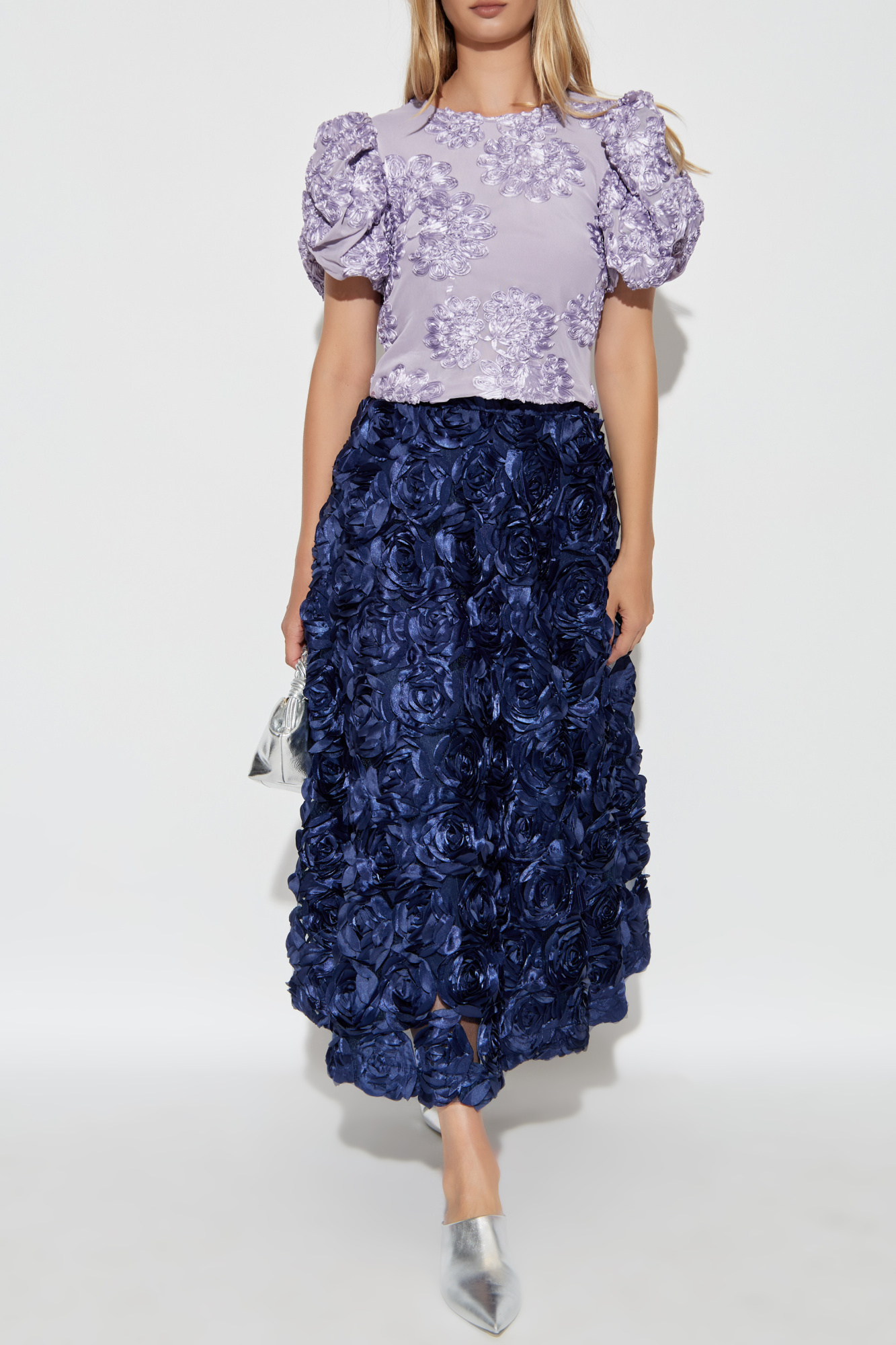Top With A Floral Motif, Women's, Purple