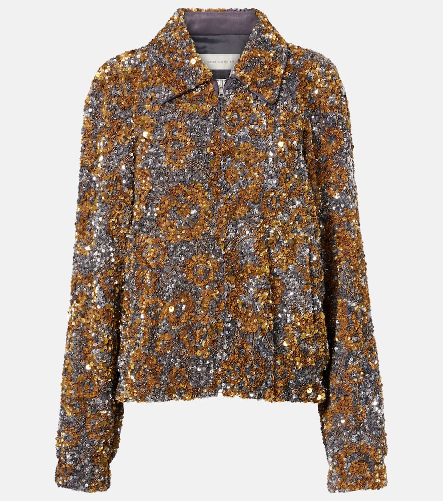 Sequined blouson jacket