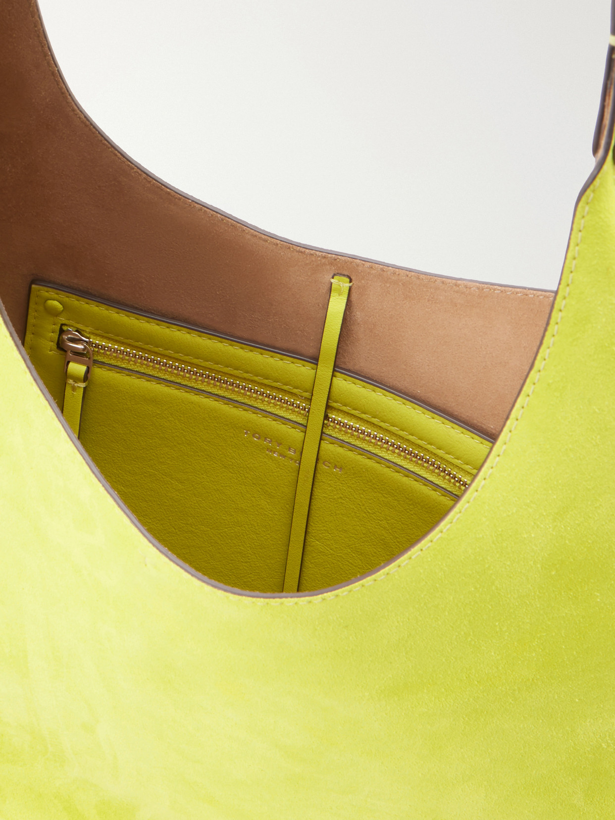 Pierced Embellished Suede Shoulder Bag - Green