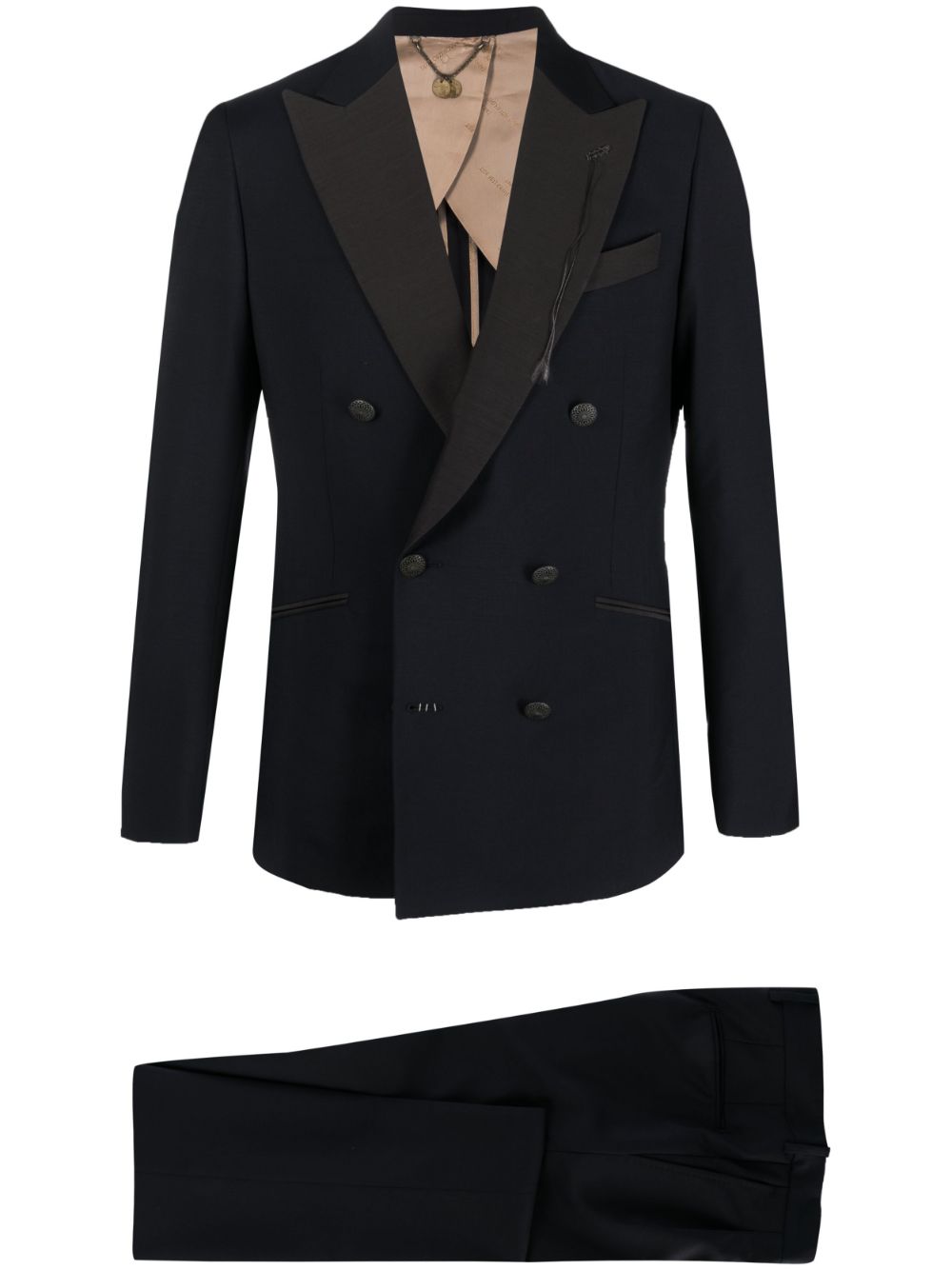 Double-breasted mohair-wool-blend suit - Blue