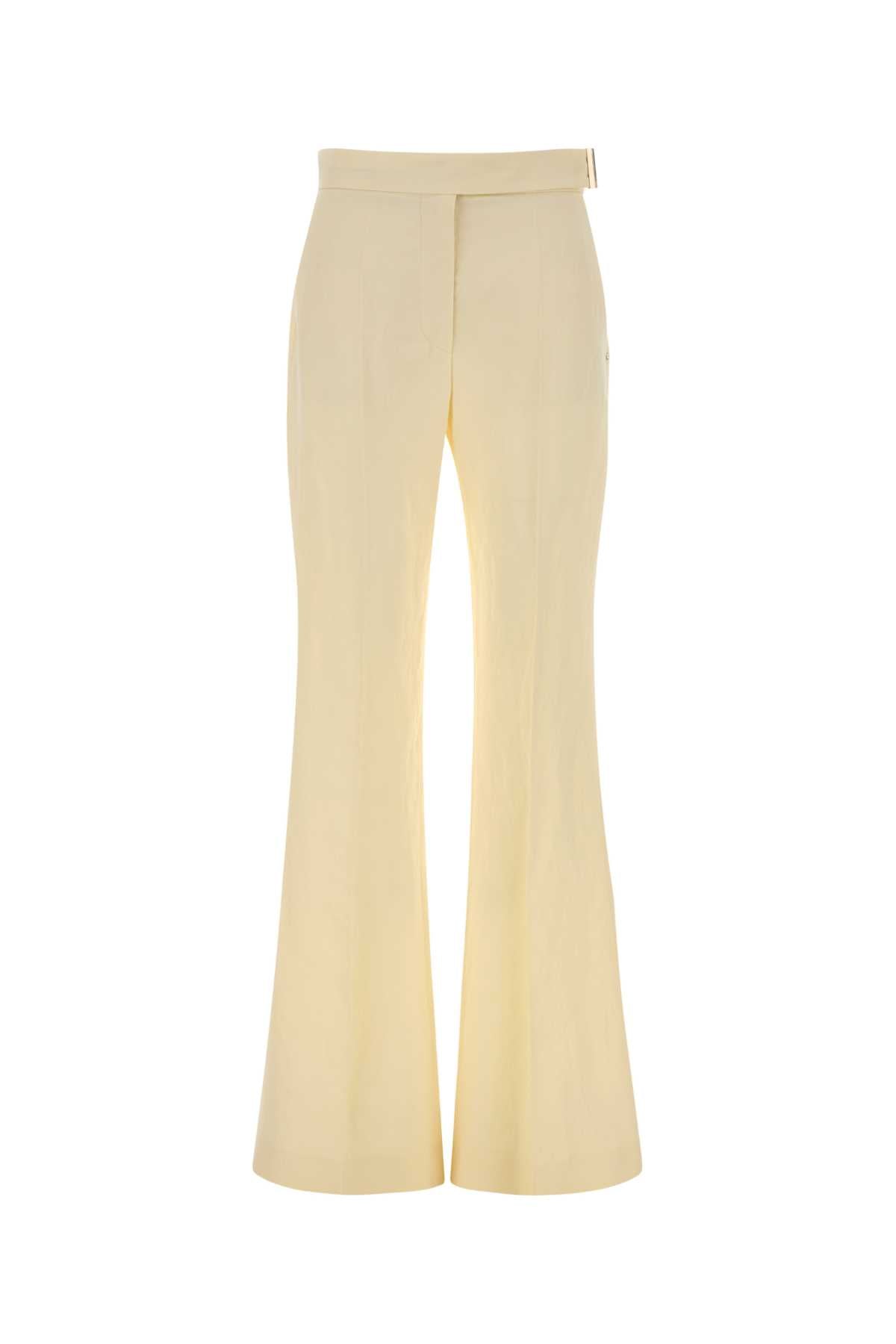 Viscose-Paper Trousers — Yellow