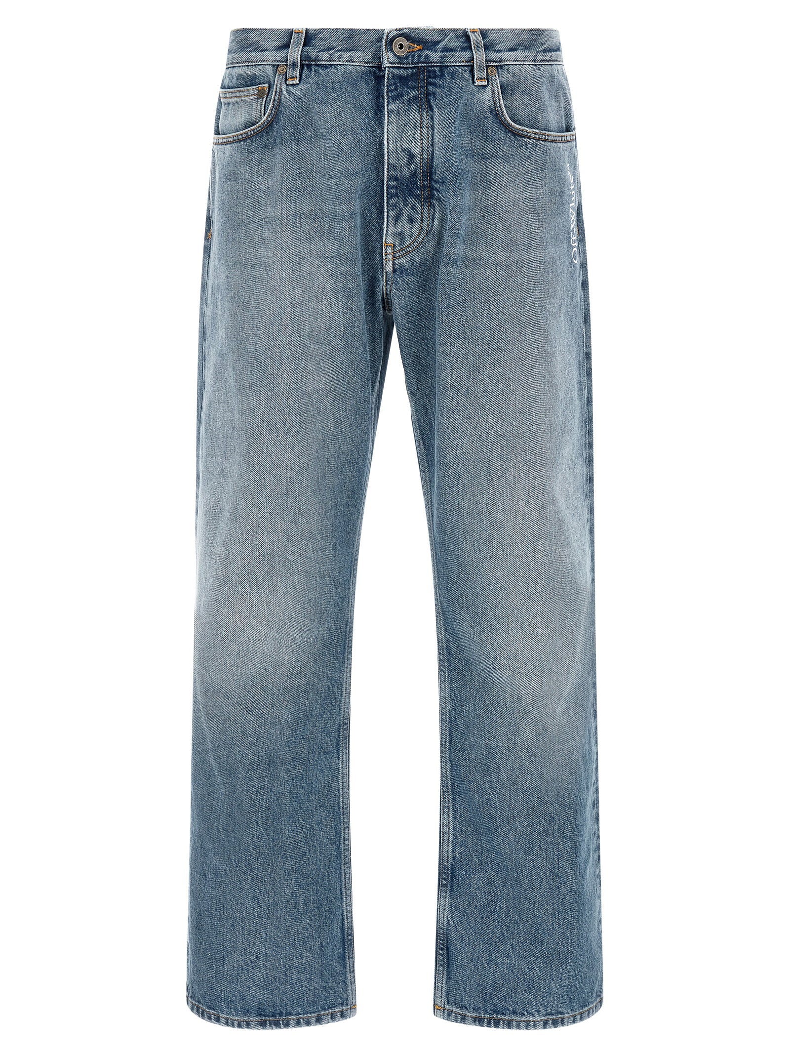 Half Arrow Print Jeans — Blue