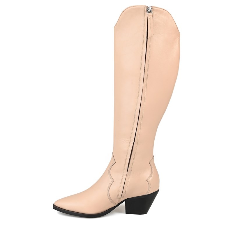 Women's Pryse Wide Calf Knee High Western Boots (Nude Leather)