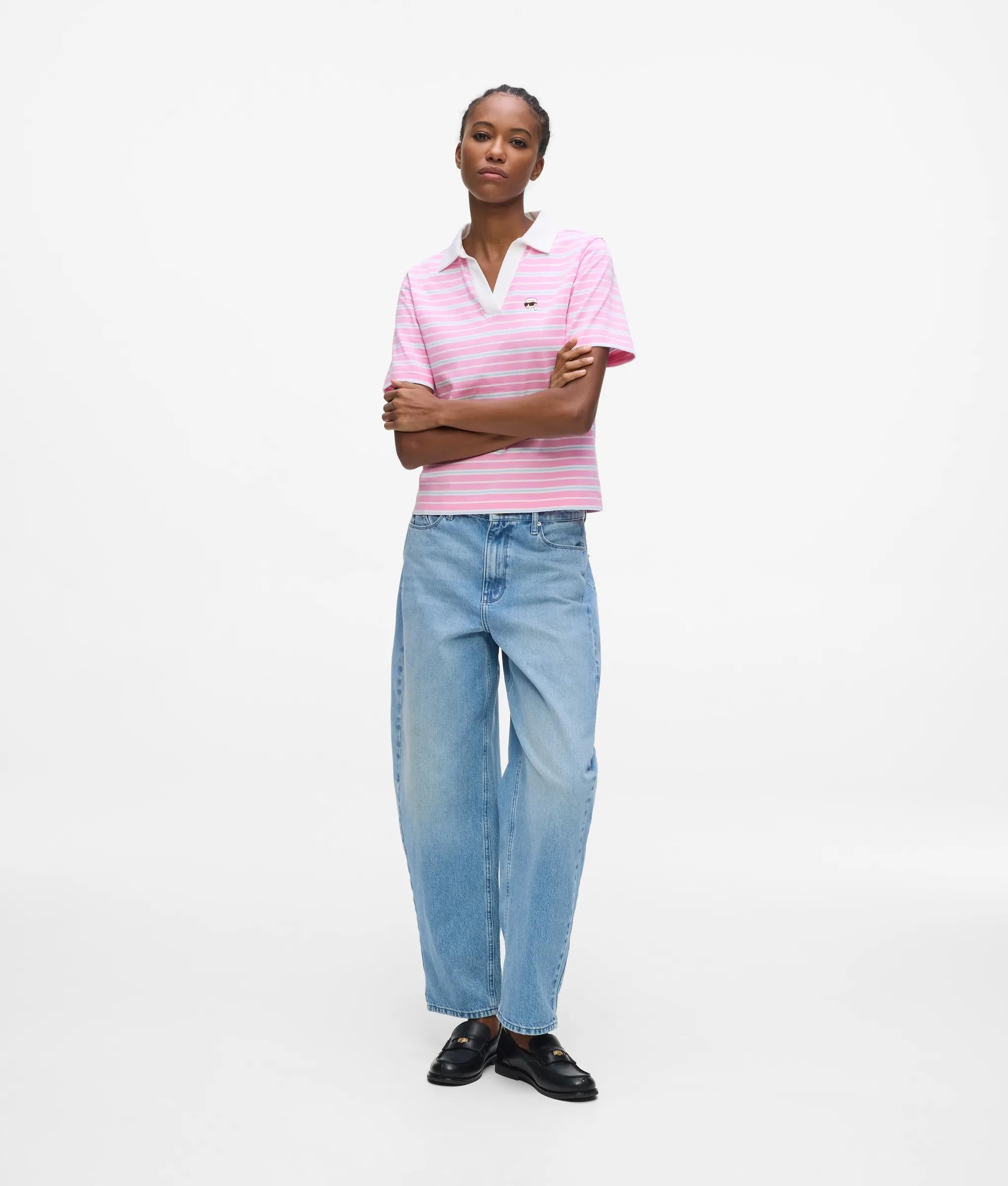 Karl Lagerfeld - Ikon Stripe Polo Shirt, Woman