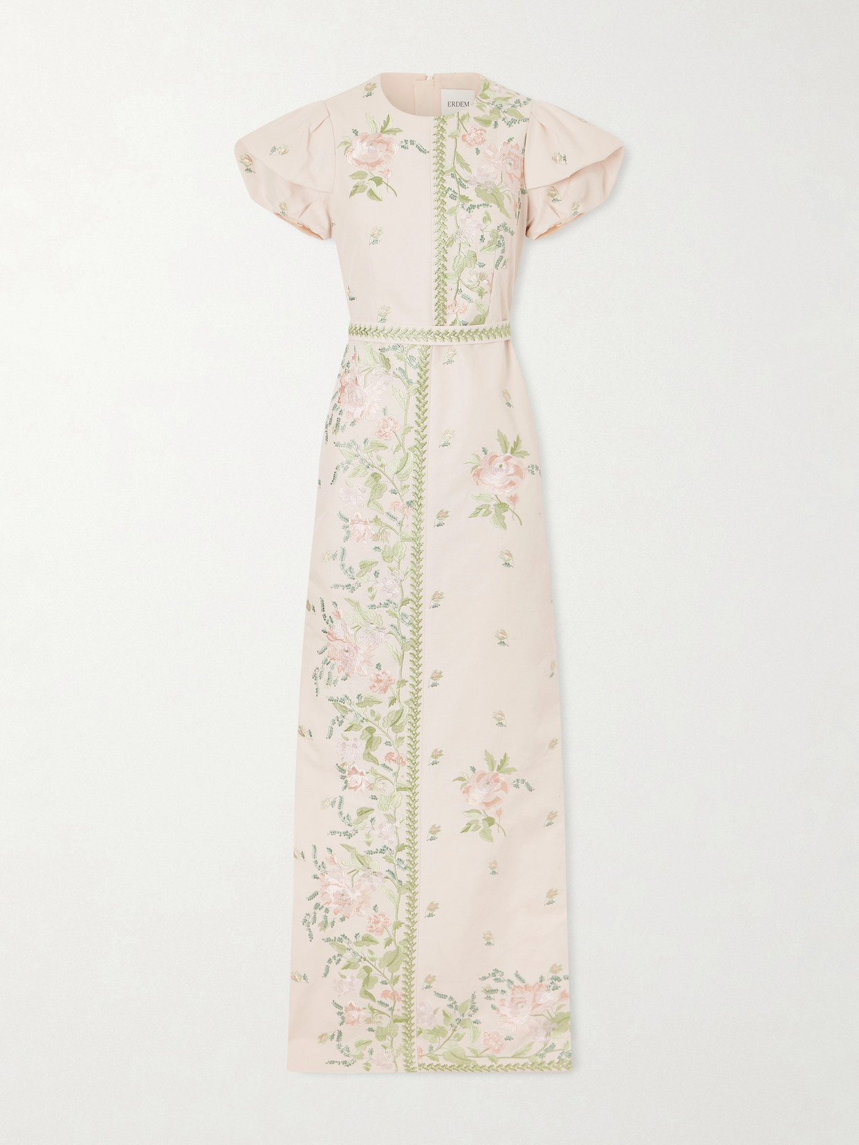 Floral-embroidered Cotton-faille Gown - Pink