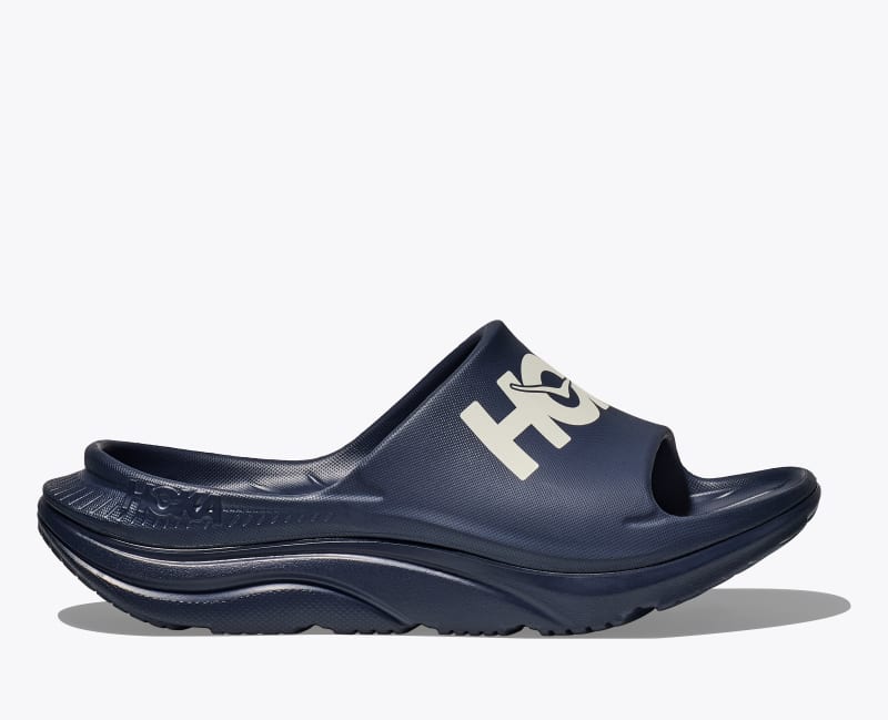 HOKA Ora Athletic Slide Shoes in Varsity Navy/White