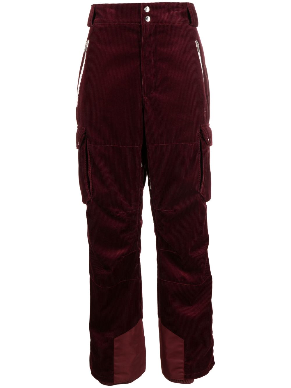Logo-embroidered corduroy trousers