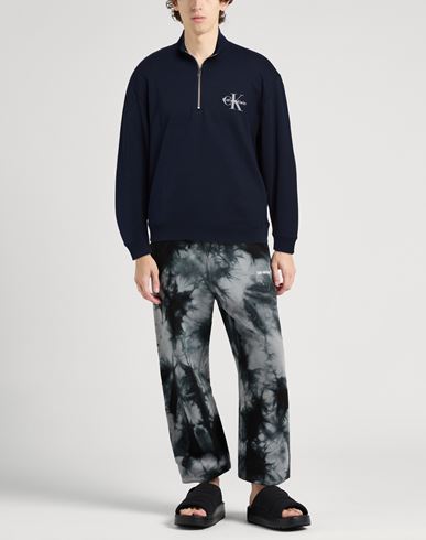 Man Sweatshirt Navy Size L Cotton