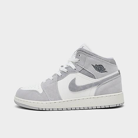 Big Kids Air Retro 1 Mid SE Casual Shoes in Neutral Grey/Sail/Smoke Grey