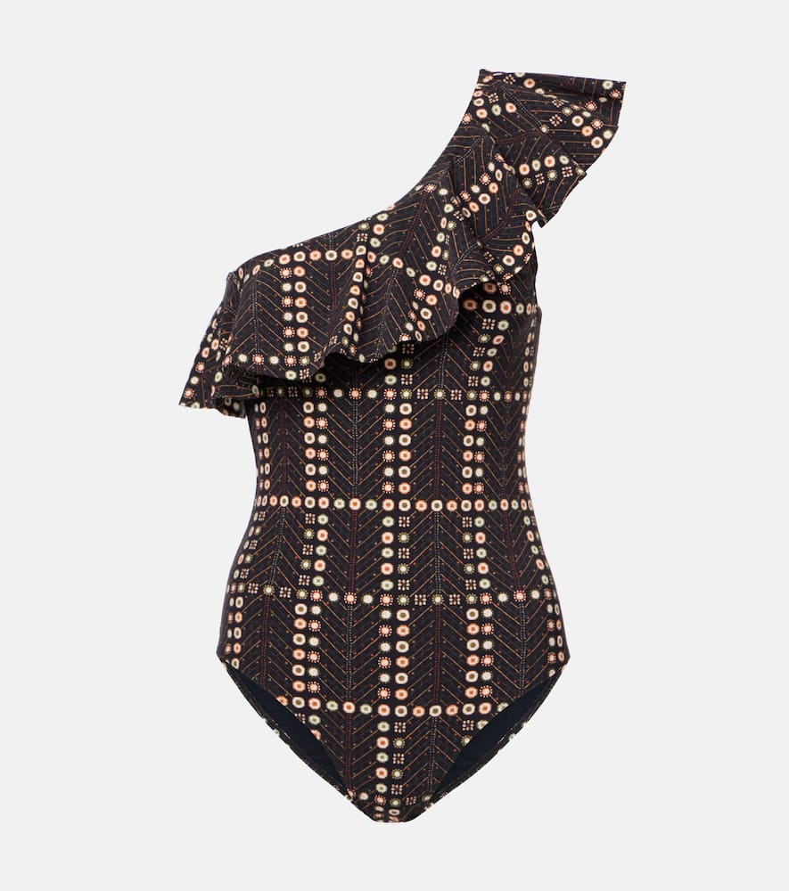 Siciliyage ruffled one-shoulder swimsuit