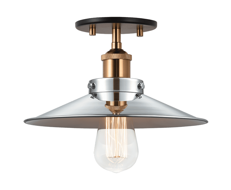 Aged Gold Brass One Light Ceiling Mount from the Bulstrode'S Workshop Collection