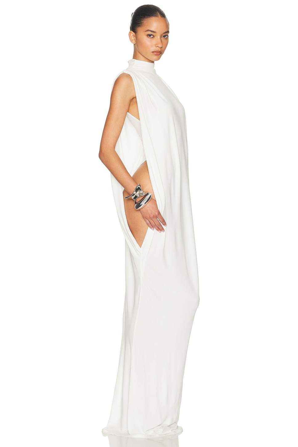 Helsa Katerina Jersey Gown in Ivory - Ivory. S also in