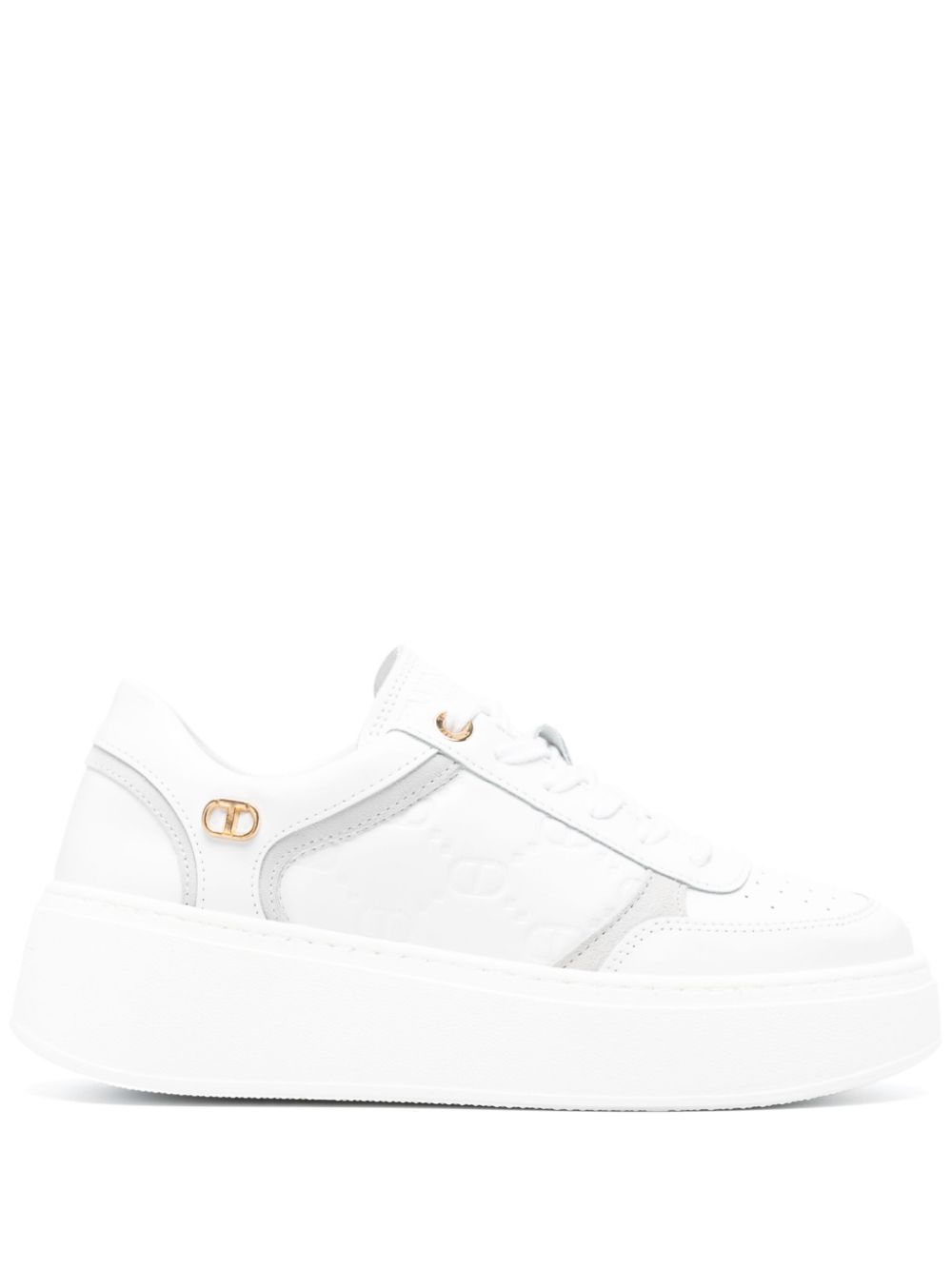 Logo-plaque chunky sneakers - White