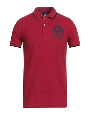North Sails Man Polo shirt Burgundy Size M Cotton, Polyester, Elastane