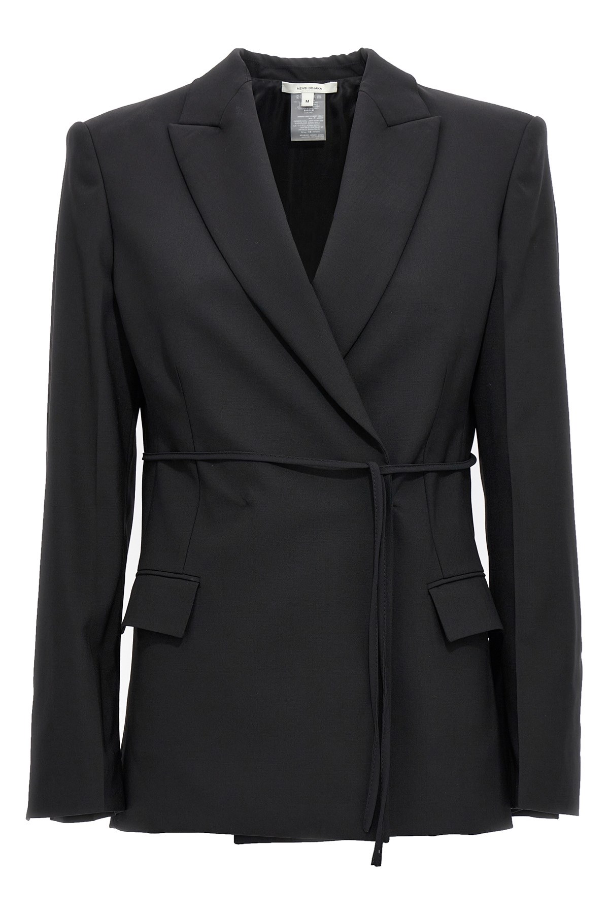 Double Breast Drawstring Blazer Jacket