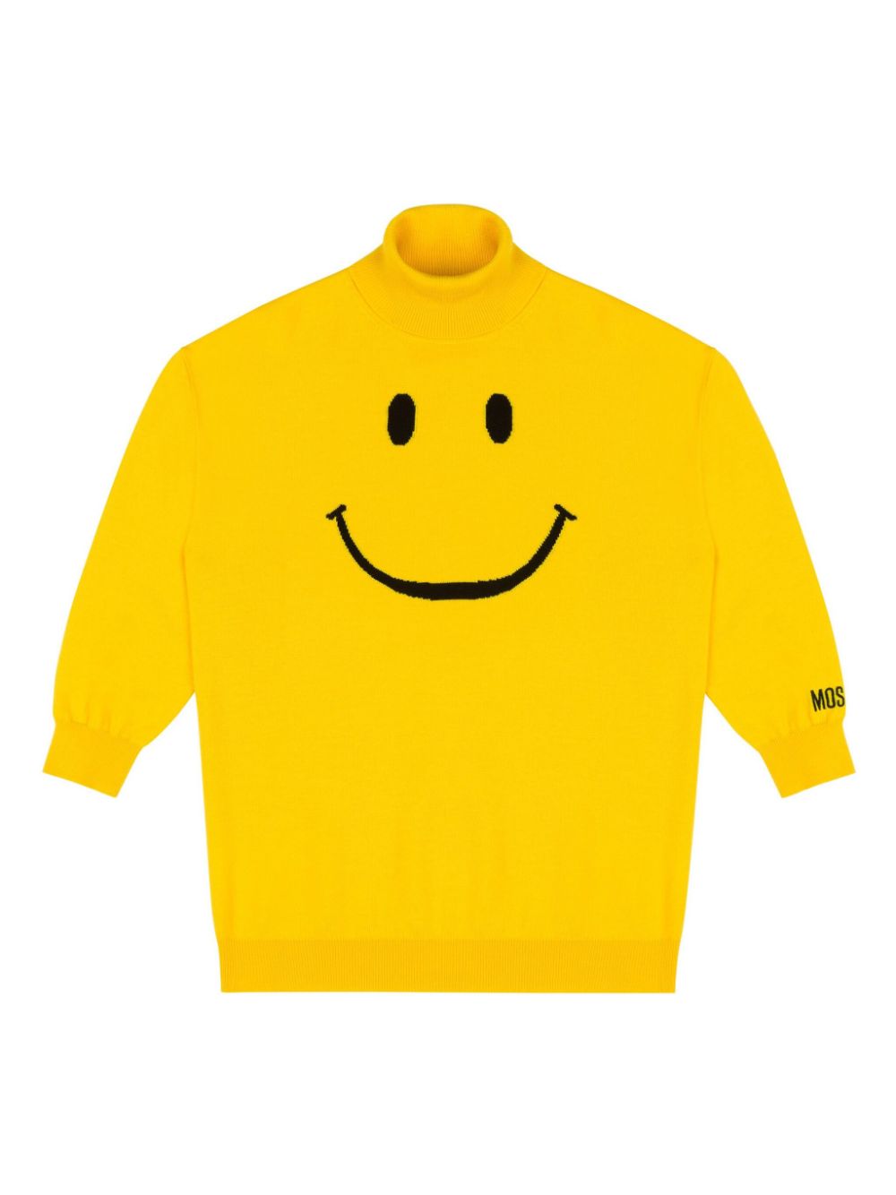 Embroidered motif high neck top - Yellow