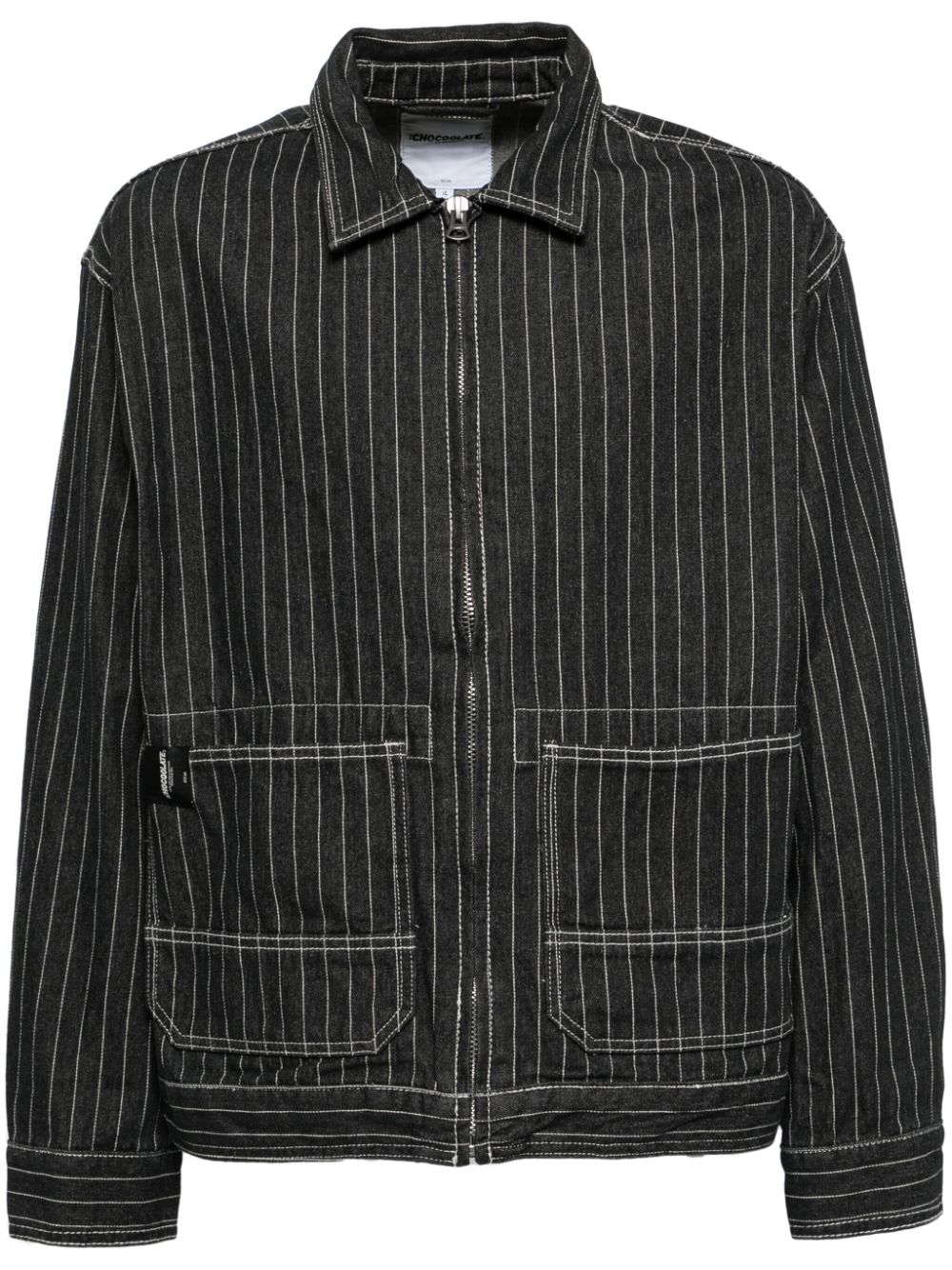 Stripe denim jacket - Black