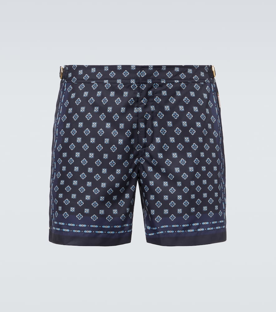 Bulldog printed swim trunks