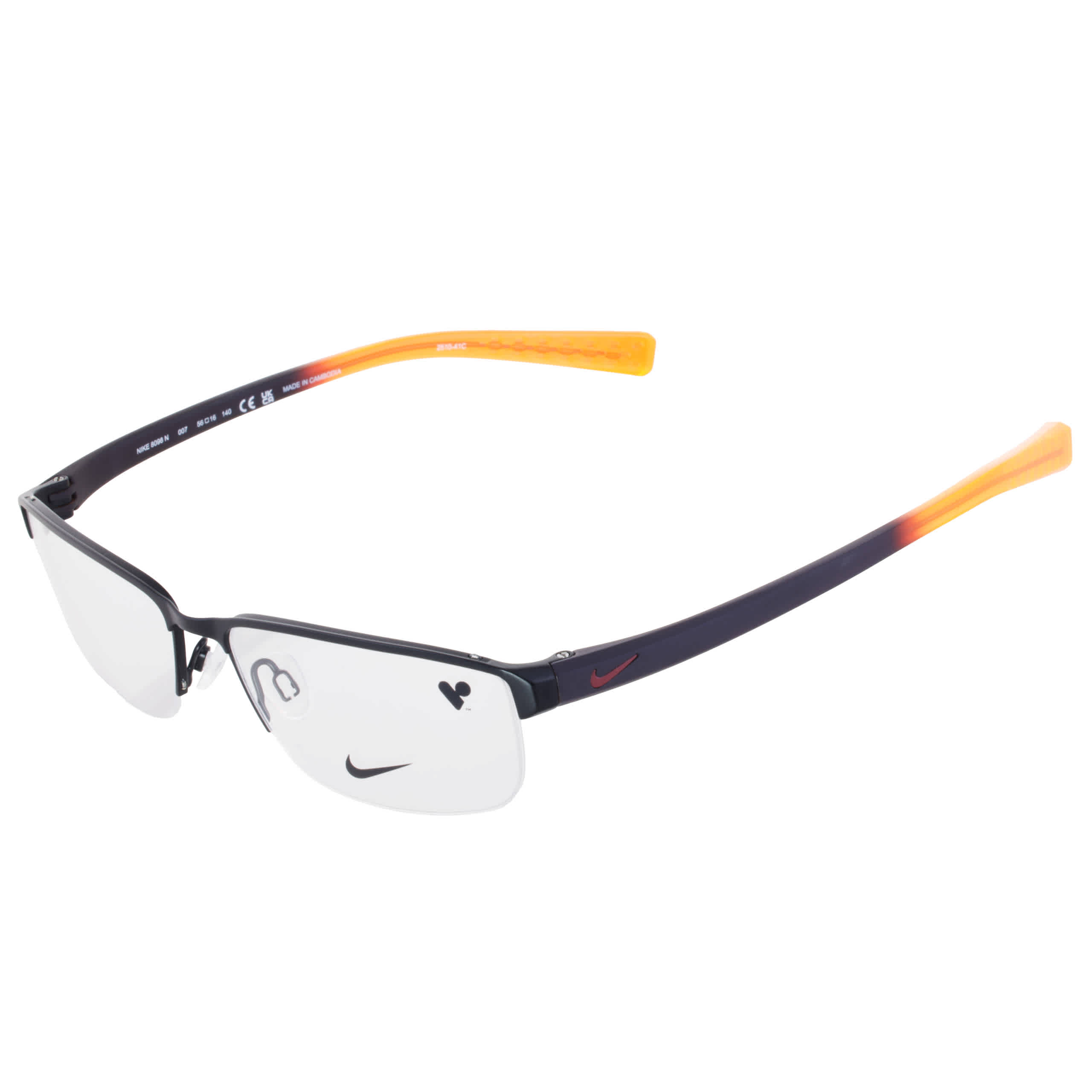 Demo Rectangular Mens Eyeglasses 8098N 007 56