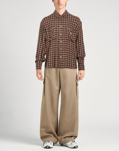 Man Shirt Brown Size L Cotton