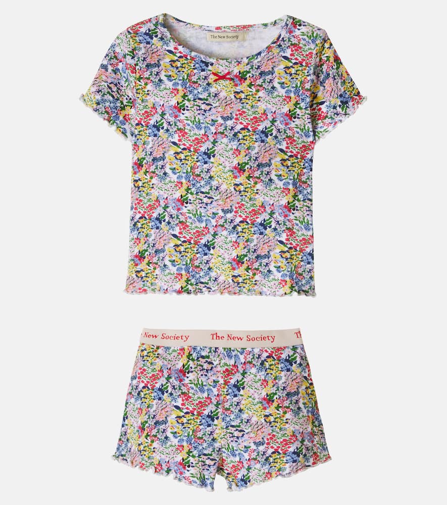 Floral cotton T-shirt and shorts set