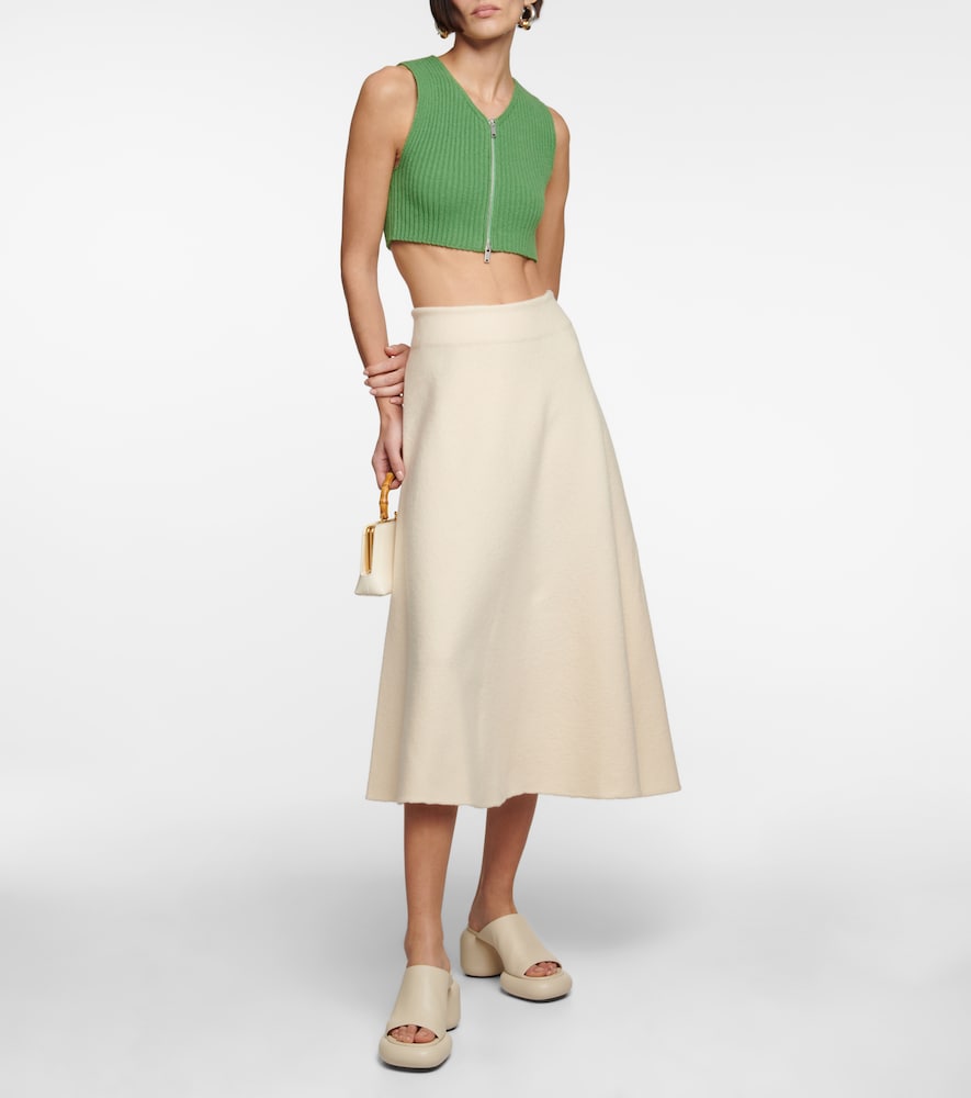 Ribbed-knit cotton crop top