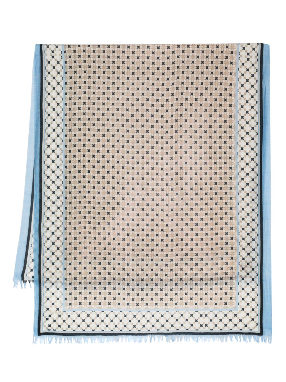 Geometric-print cashmere scarf - Neutrals