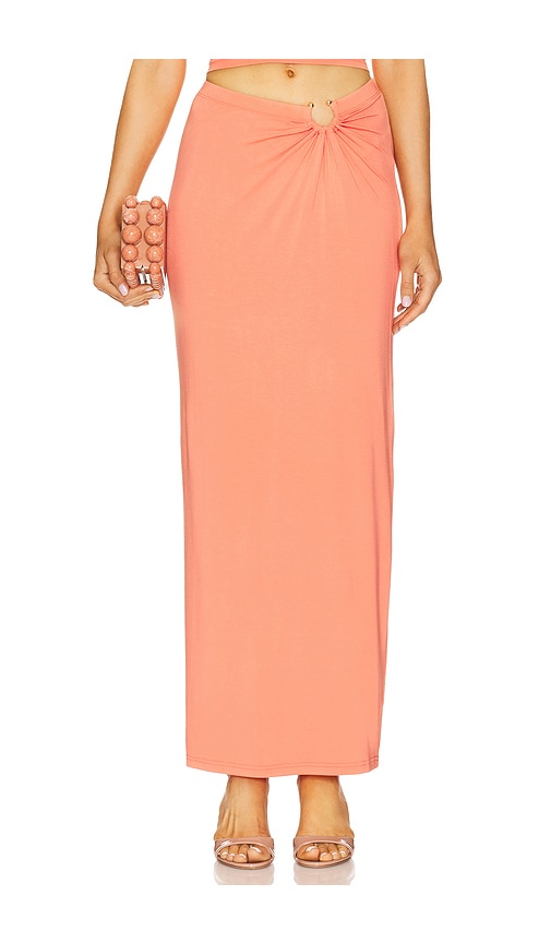 Good American Stretch Jersey Maxi Skirt in Coral. - S also in XS, M, L, XXL/2X, XXXL/3X