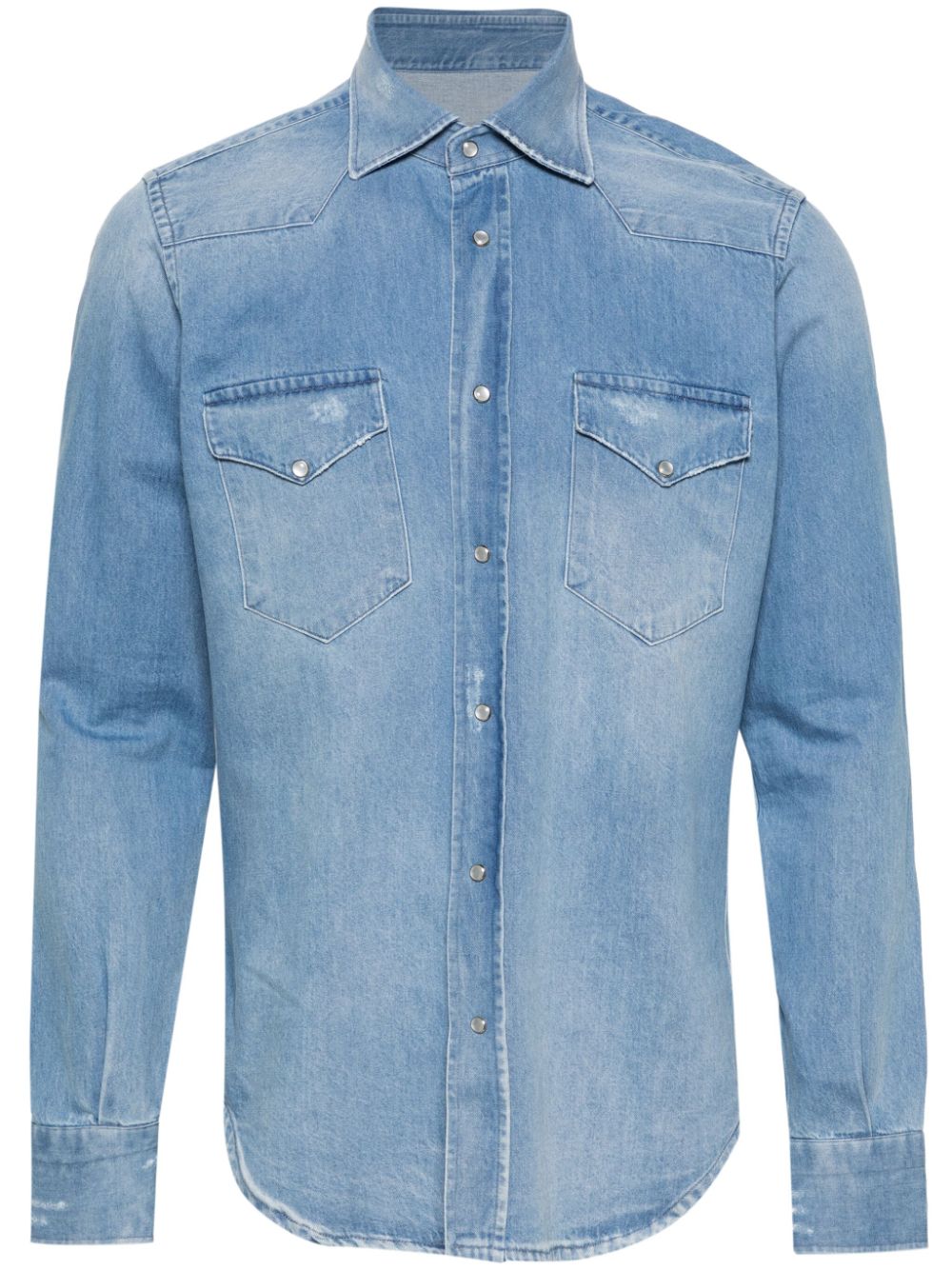 Panelled denim shirt - Blue