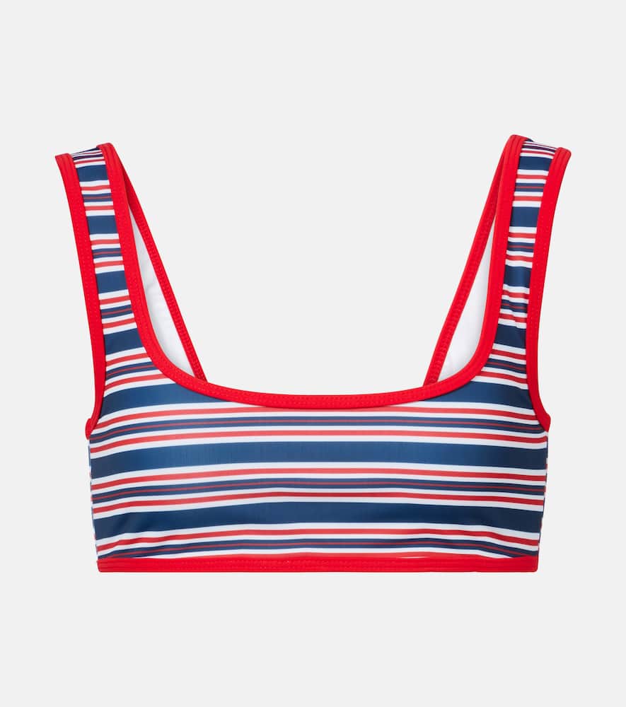 Rounded Edges striped bikini top